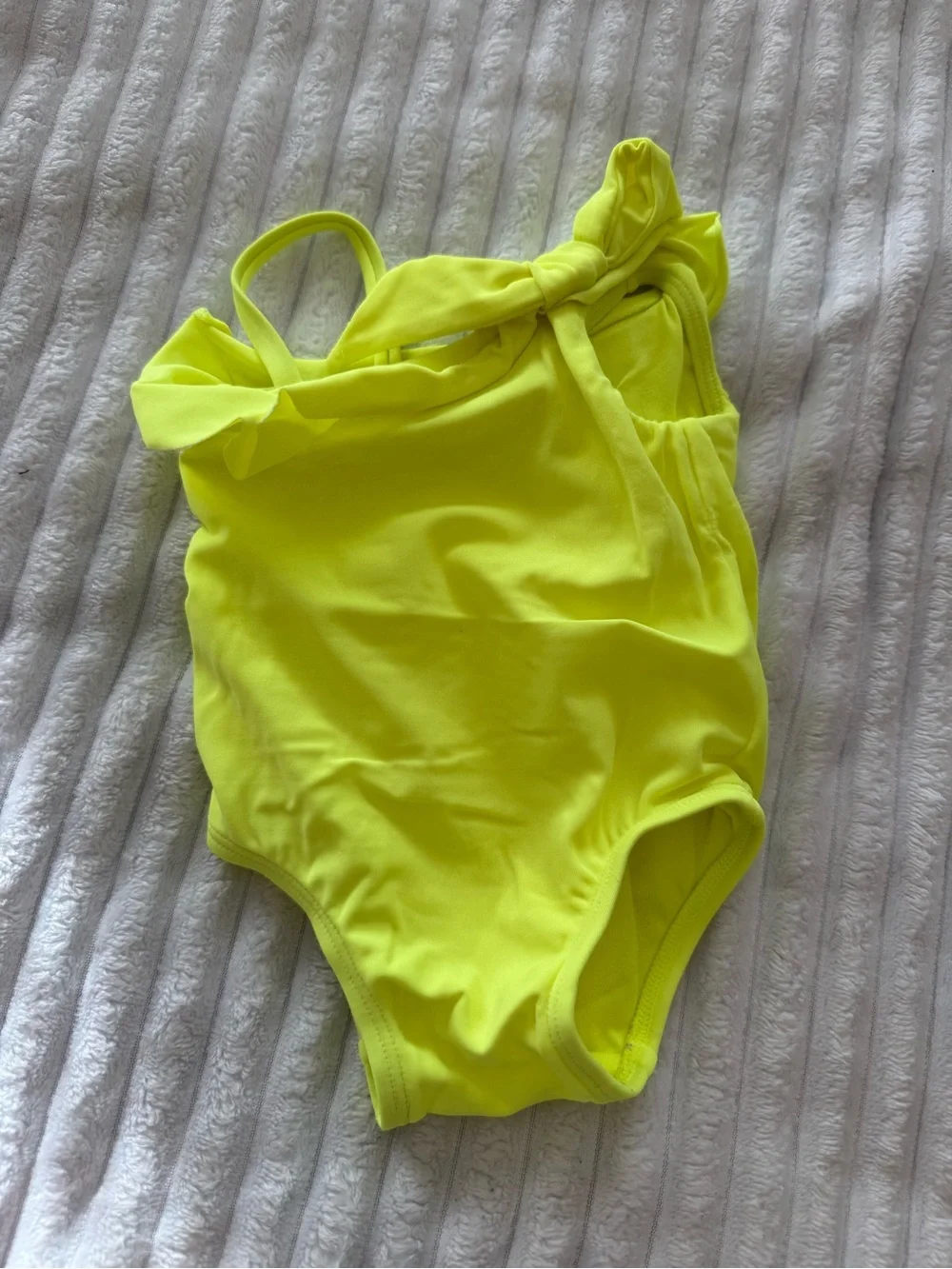Bright Yellow & Cherry Red Ruffle One-Piece Swimsuits